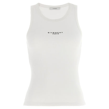 Givenchy White Cotton Sleeveles T-Shirt