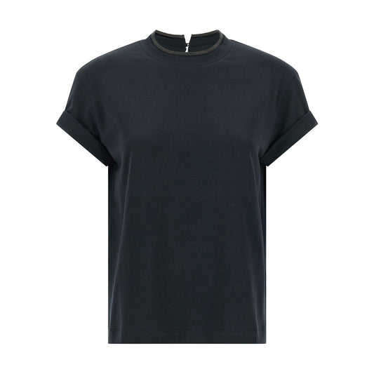 Brunello Cucinelli Blue Cotton T-Shirt