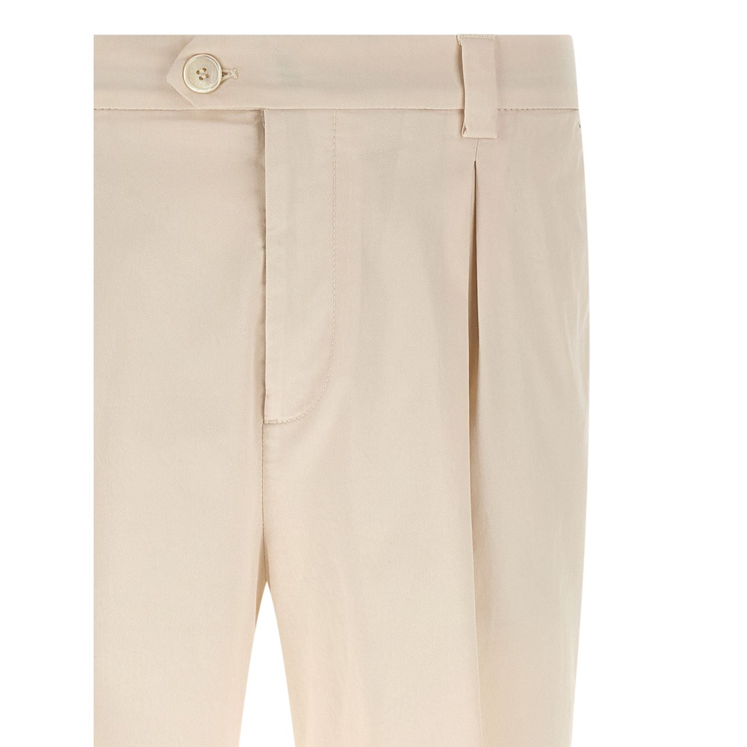 Brunello Cucinelli White Cotton Casual Pants