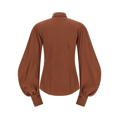 Brunello Cucinelli Brown Cotton Blouse