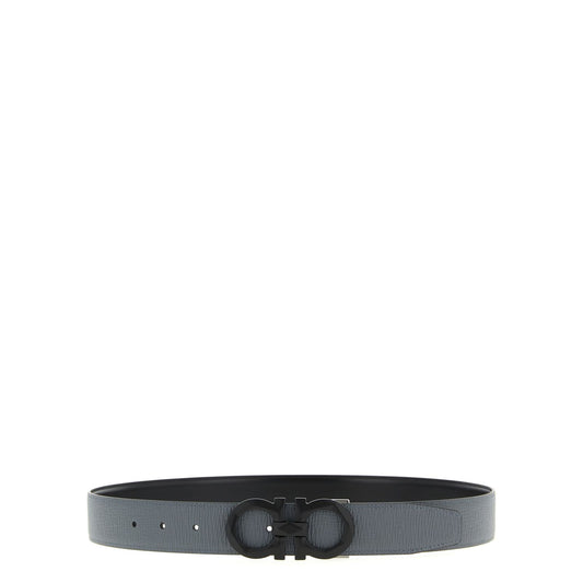 Ferragamo Gray Calfskin Regular Belt