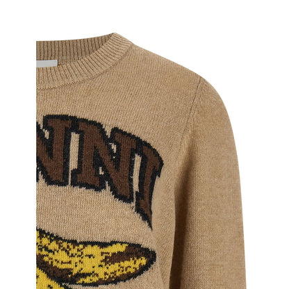 Ganni Beige Wool Cardigan