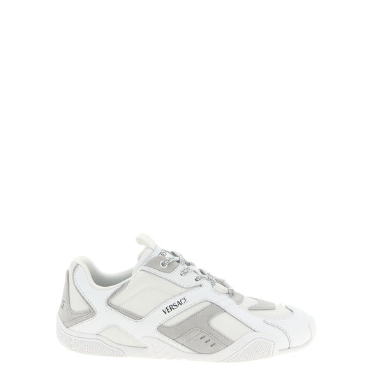 Versace White Calfskin Athletic Sneakers