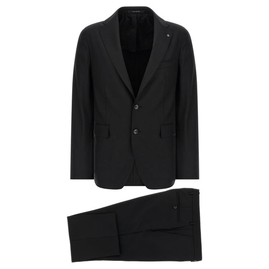 Tagliatore Black Virgin Wool Two-Piece Suit