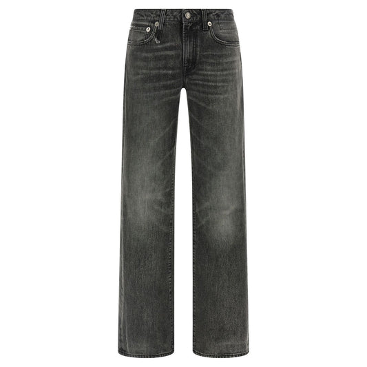 R13 Gray Cotton Straight-Leg Jeans