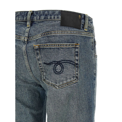R13 Blue Cotton Flared Jeans