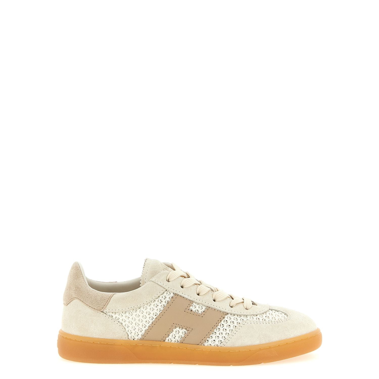Hogan Beige Cotton Low Top Sneakers
