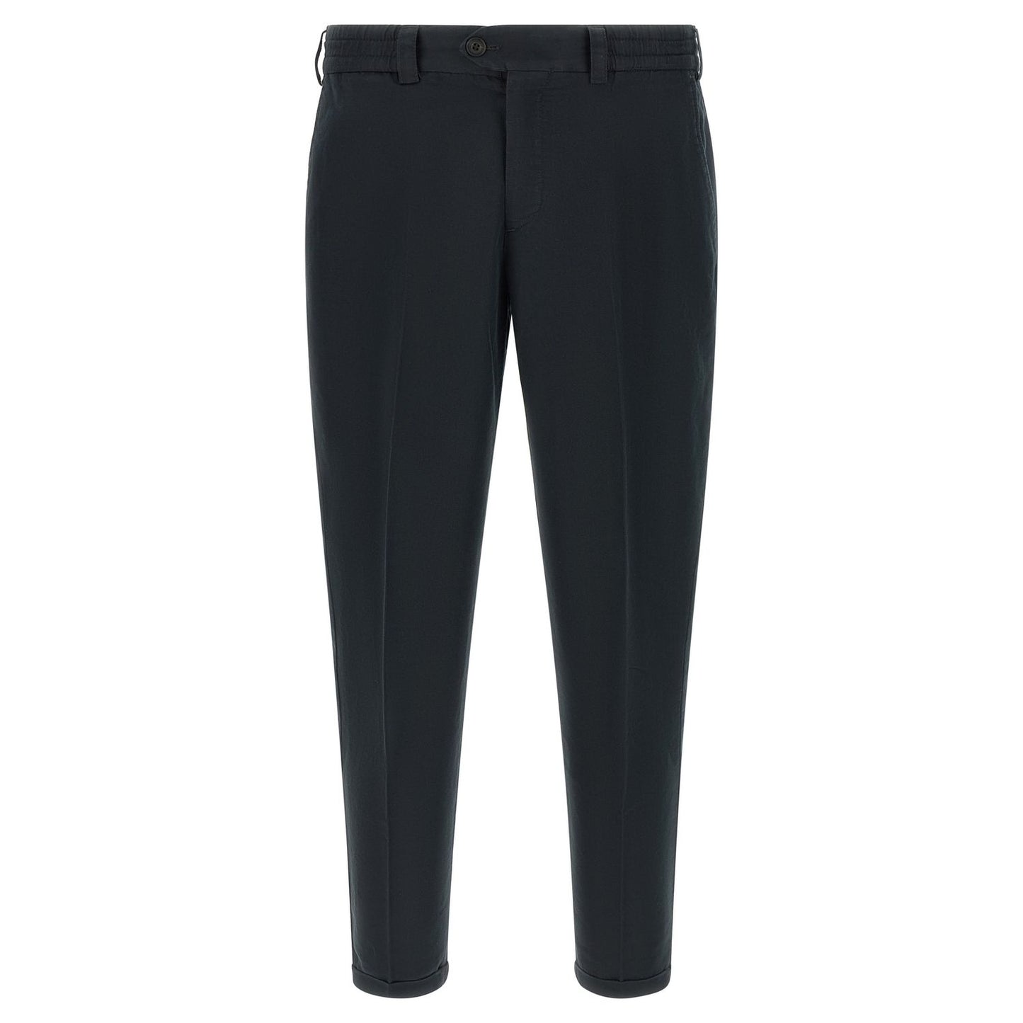 PT Torino Black Linen Casual Pants
