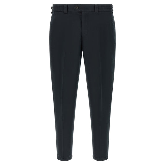 PT Torino Black Linen Casual Pants