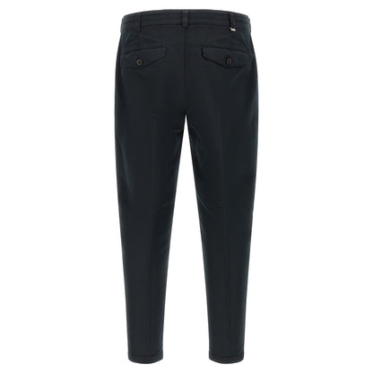 PT Torino Black Linen Casual Pants