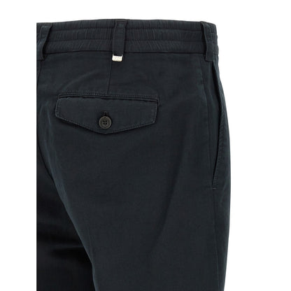 PT Torino Black Linen Casual Pants