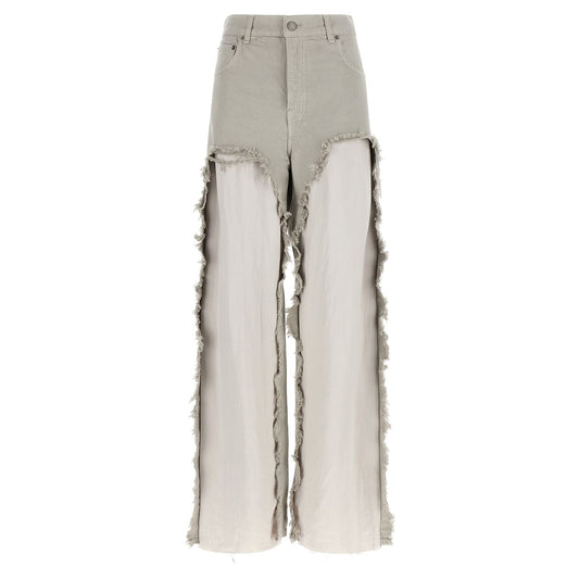 Haikure Gray Cotton Flared Jeans