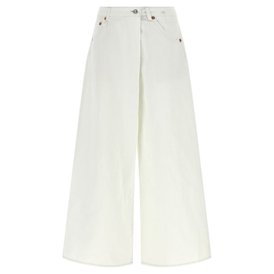 R13 White Cotton Jeans Denim