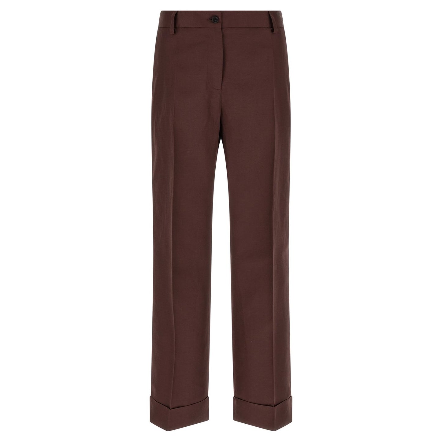 Alberto Biani Brown Viscose Casual Pants