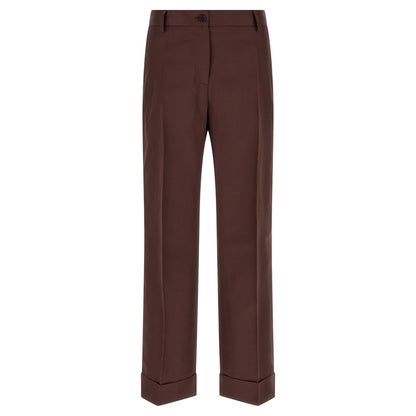 Alberto Biani Brown Viscose Casual Pants