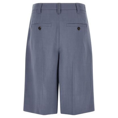 Brunello Cucinelli Blue Viscose Bermuda Shorts
