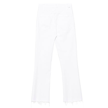 Mother Denim White Cotton Flared Jeans
