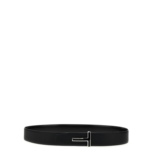 Tom Ford Black Calfskin Regular Belt