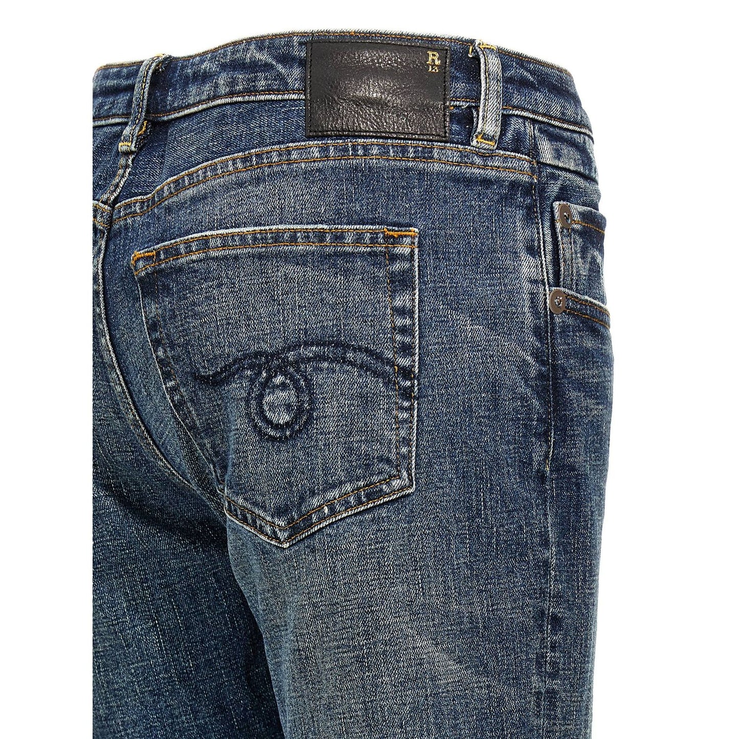R13 Blue Cotton Flared Jeans