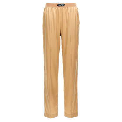 Tom Ford Beige Silk Casual Pants