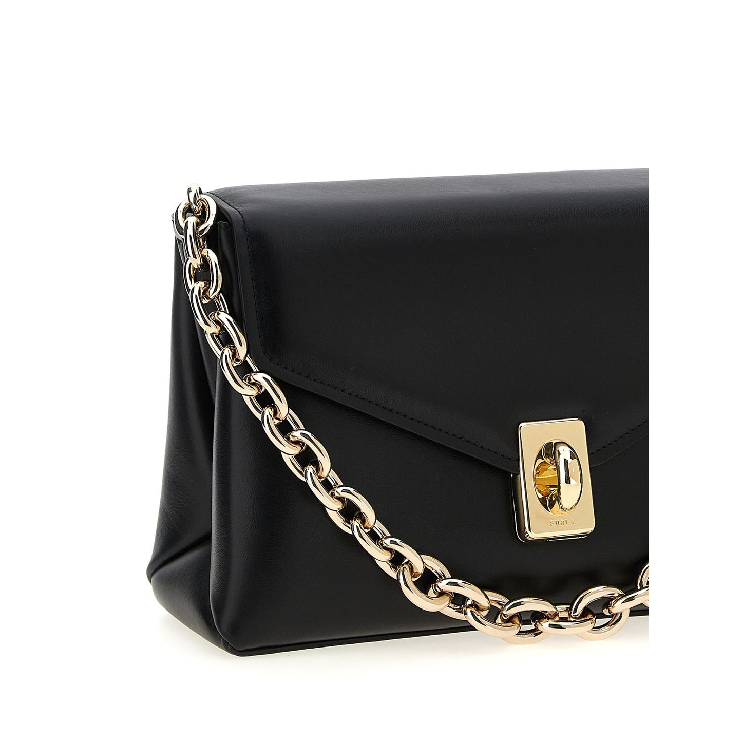 Furla Black Leather Shoulder Bag