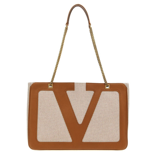 Valentino Garavani Beige Cotton Tote Bag