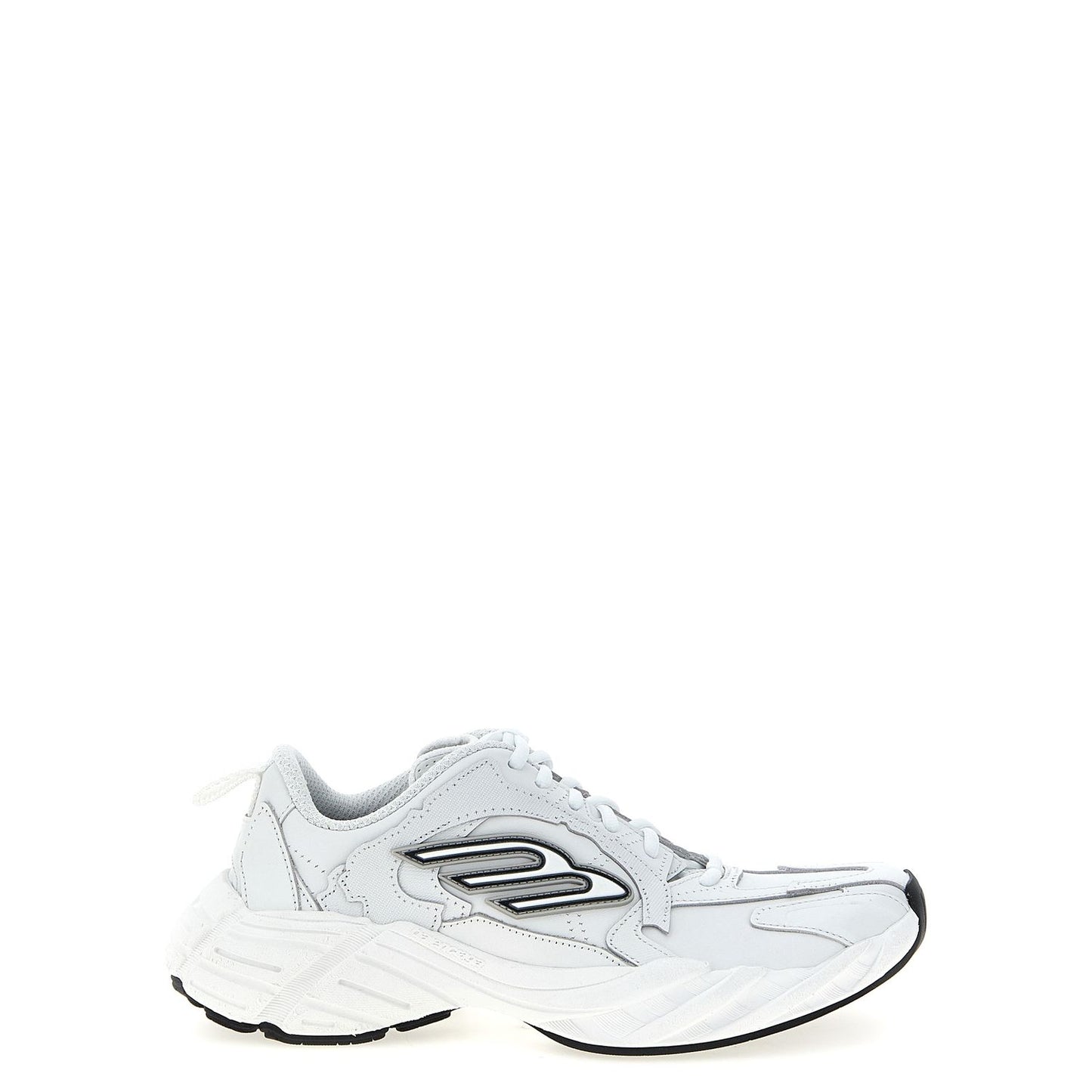 Balenciaga White Cowhide Athletic Sneakers