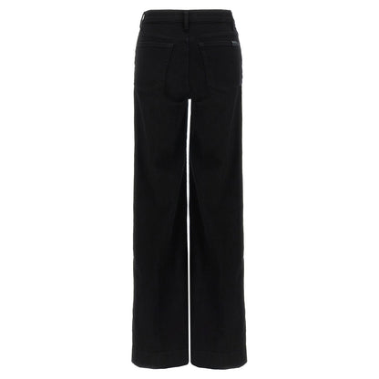 7 For All Mankind Black Cotton Flared Jeans