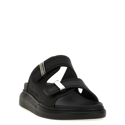 Alexander McQueen Black Rubber Slides