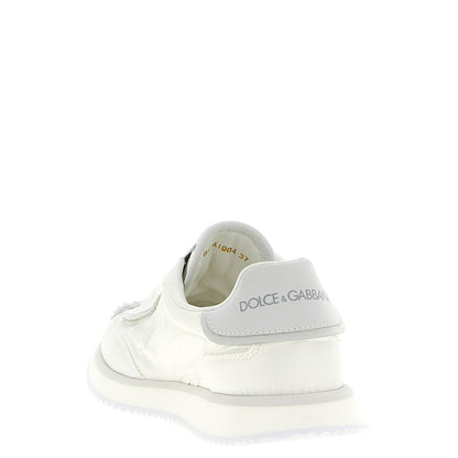 Dolce & Gabbana White Polyester Athletic Sneakers