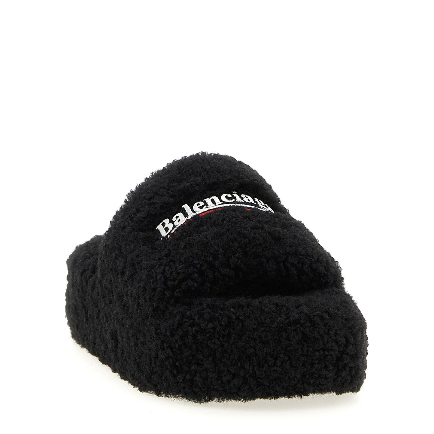 Balenciaga Black Polyester Slides