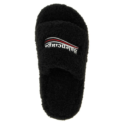 Balenciaga Black Polyester Slides