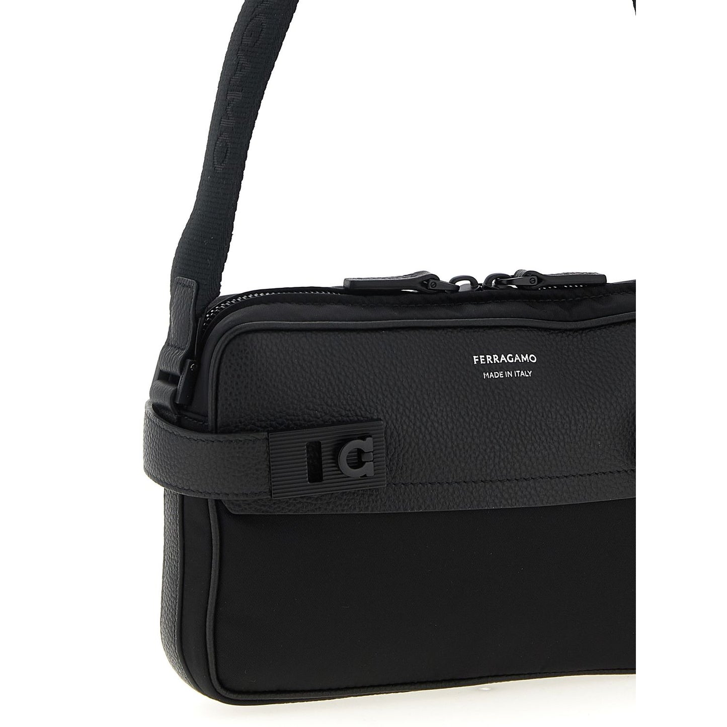 Ferragamo Black Fabric Crossbody Bag