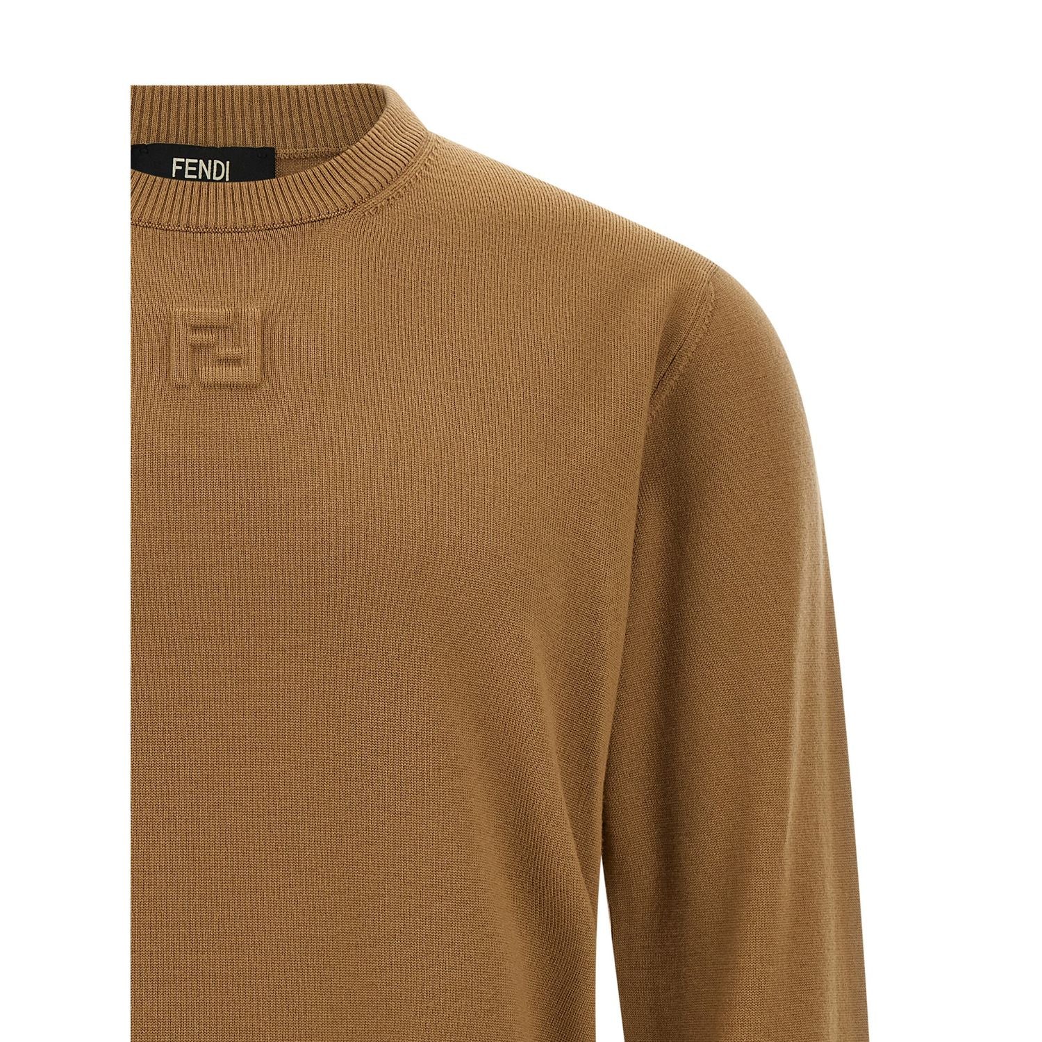 Fendi Beige Virgin Wool Cardigan