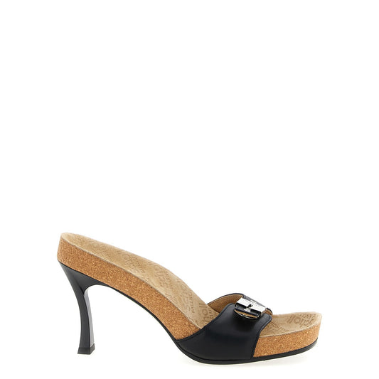 Balenciaga Black Calfskin Stiletto Heel Sandals