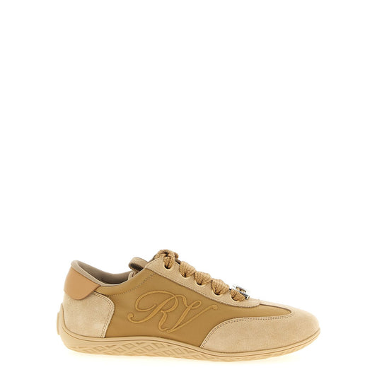 Roger Vivier Beige Calfskin High Top Sneakers