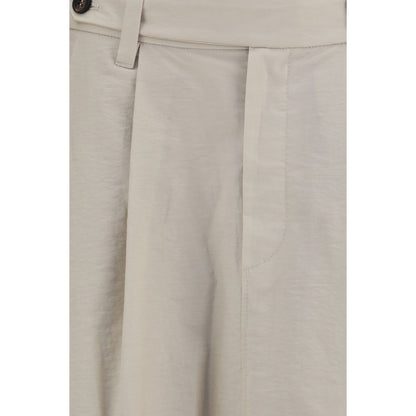 Brunello Cucinelli Beige Cotton Midi Skirt