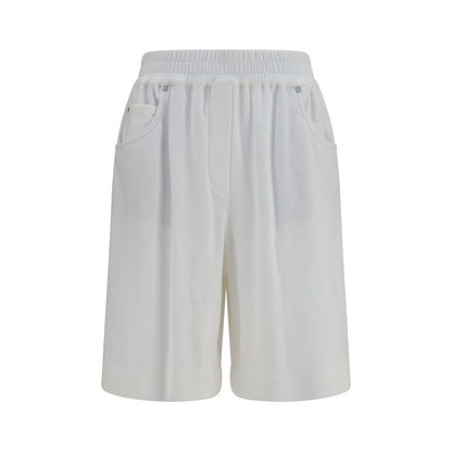 Brunello Cucinelli White Cotton Bermuda Shorts