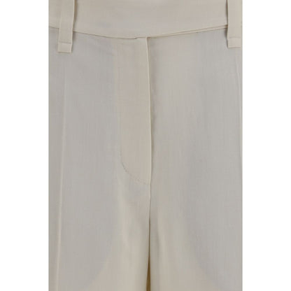 Brunello Cucinelli Beige Viscose Casual Pants