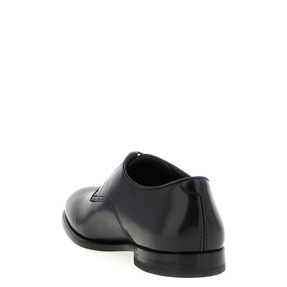 Doucal's Black Calfskin Oxfords And Derbies
