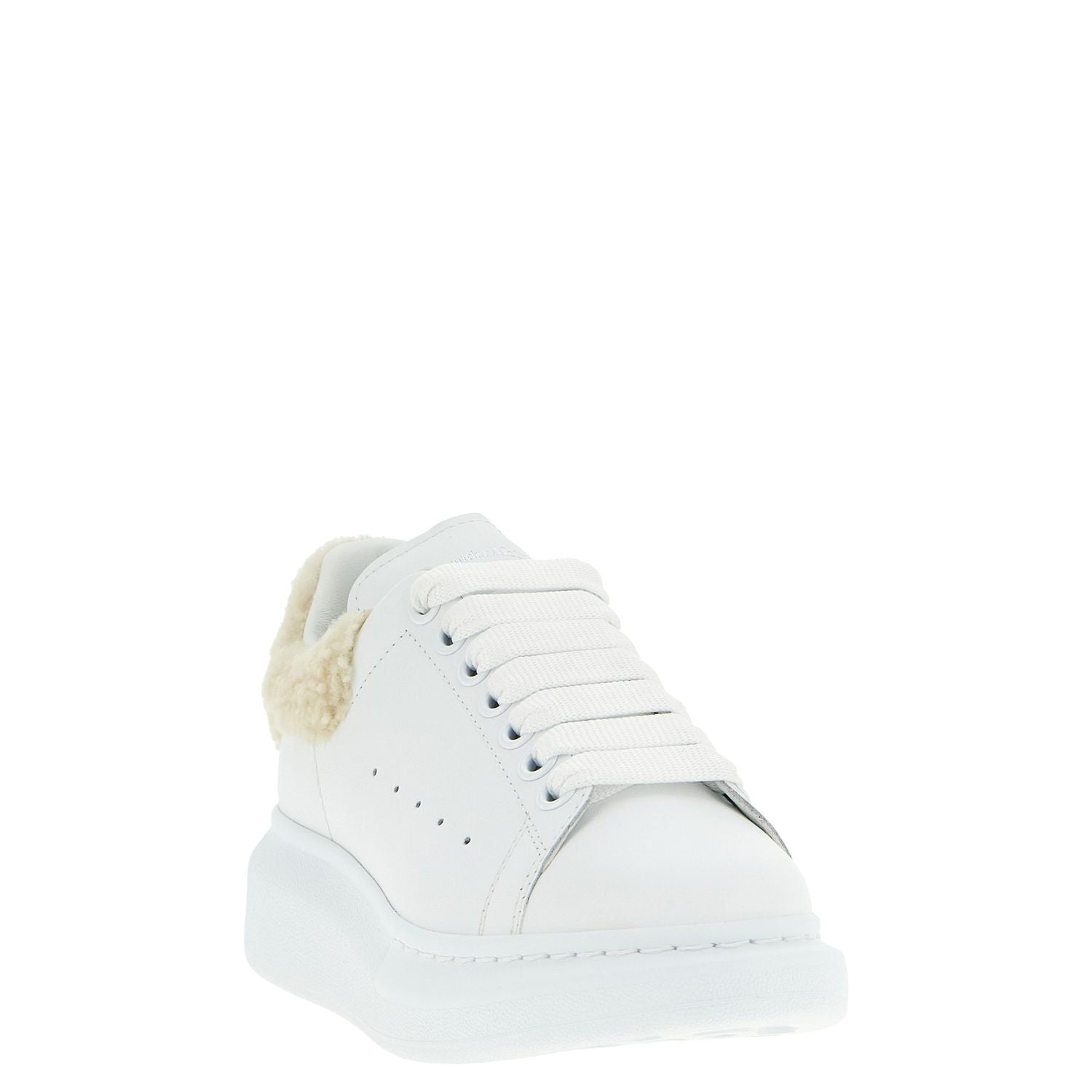 Alexander McQueen Beige Calfskin Chunky Sneakers