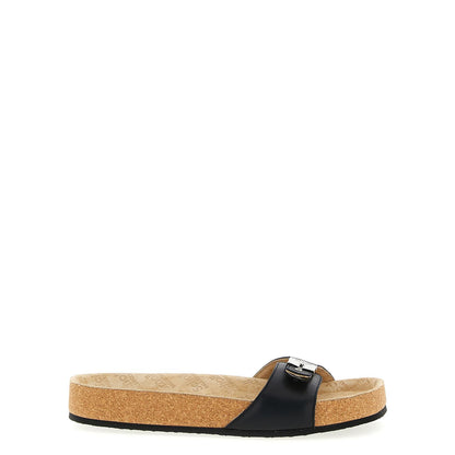 Balenciaga Black Calfskin Slides