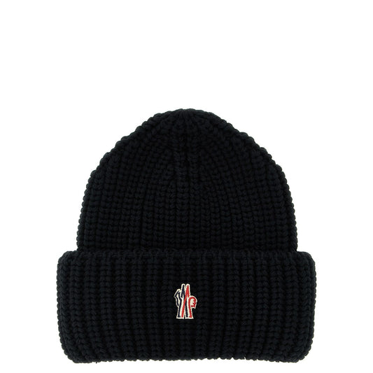 Moncler Grenoble Black Virgin Wool Beanie