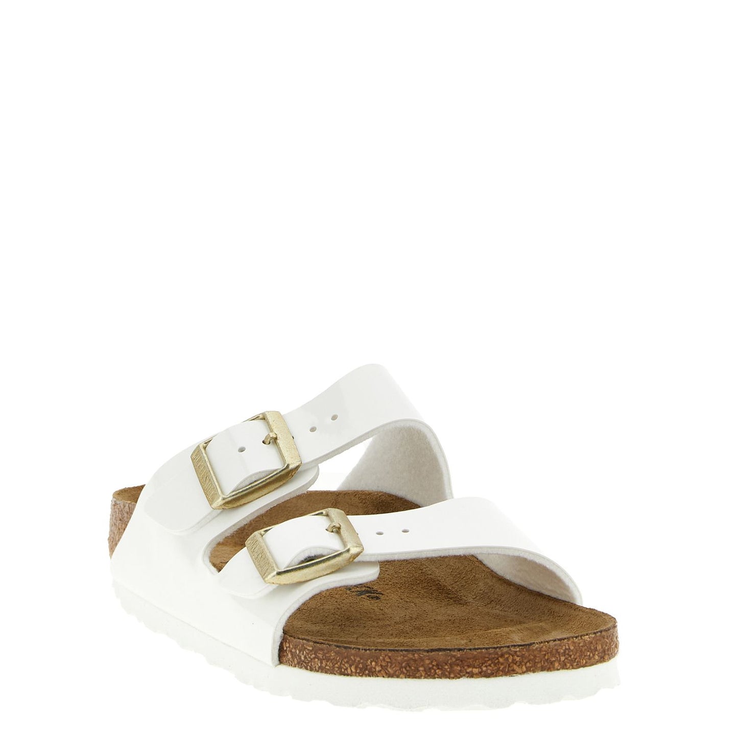 Birkenstock White Artificial Leather Slides
