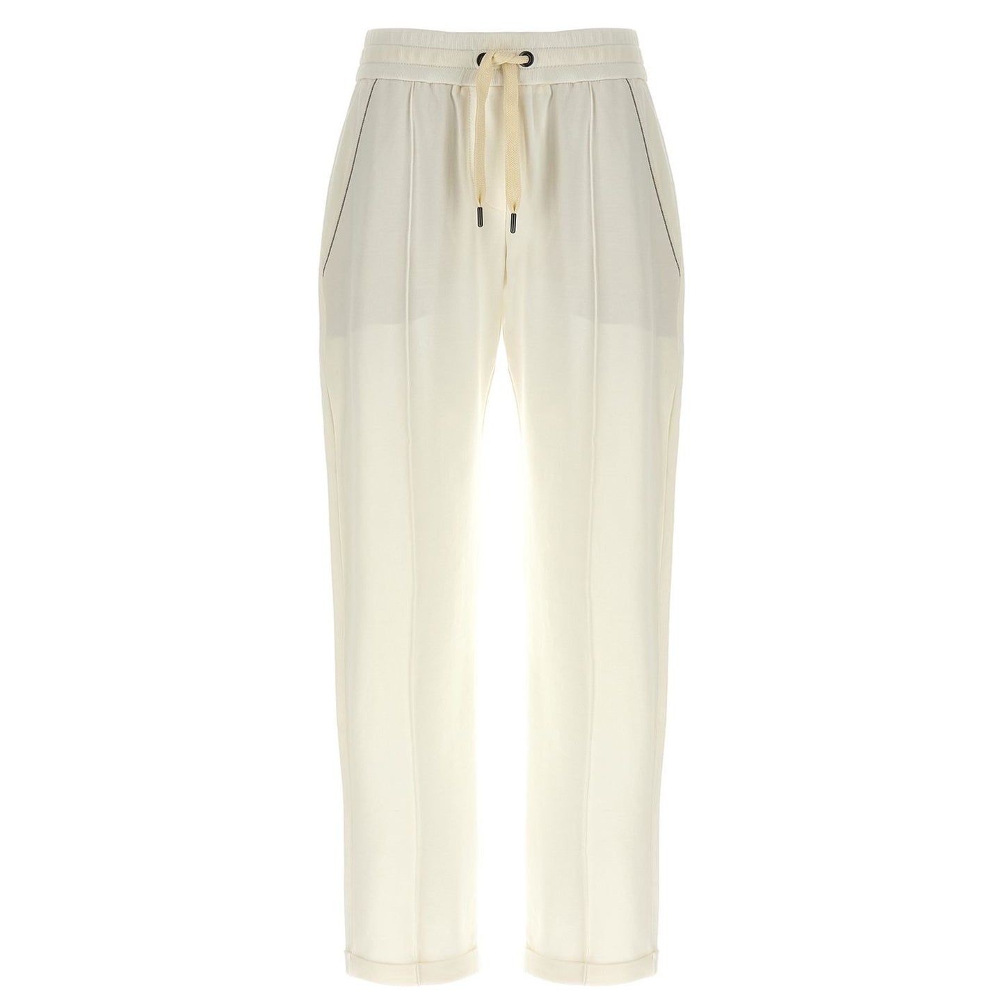 Brunello Cucinelli White Cotton Joggers (Workout Pants)