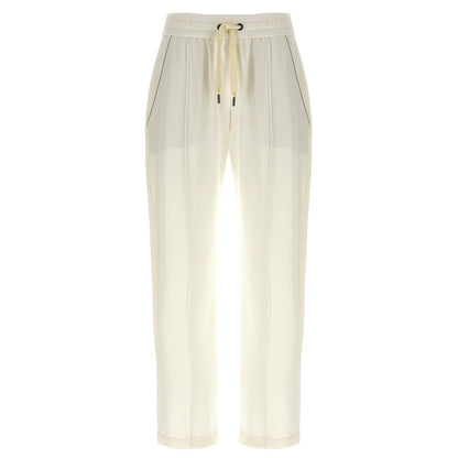 Brunello Cucinelli White Cotton Joggers (Workout Pants)