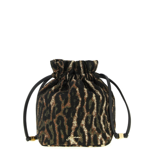 Ganni Brown Polyester Clutch Bag
