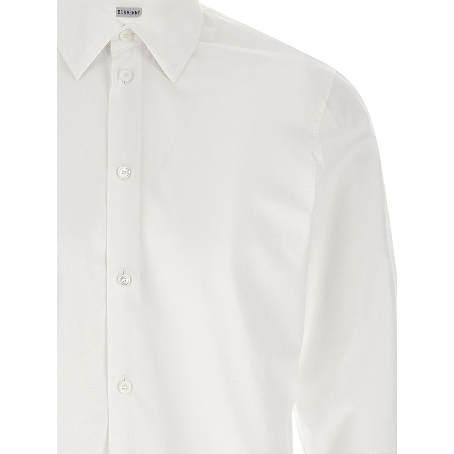 Burberry White Cotton Blouse