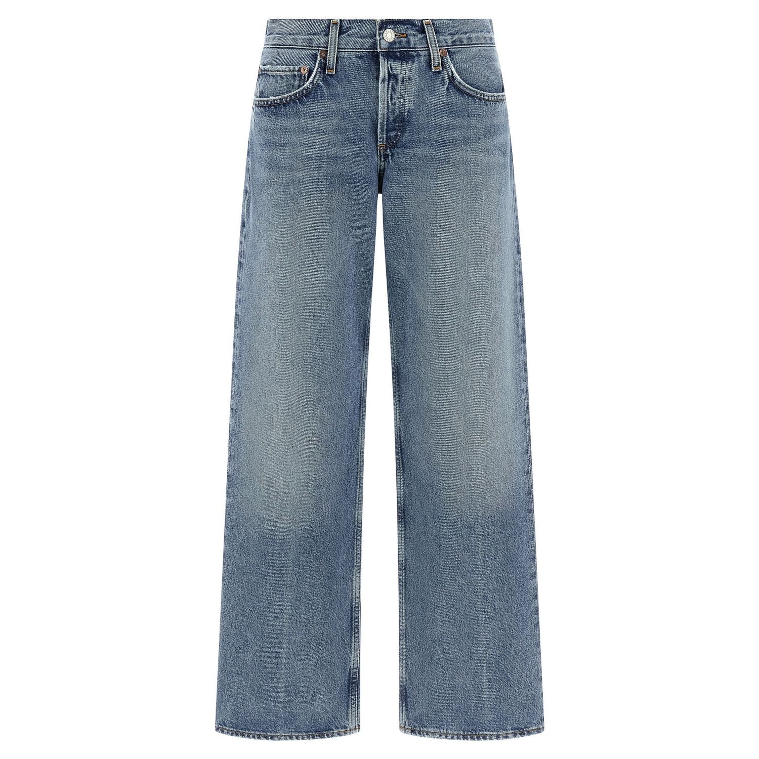 Agolde Blue Cotton Straight-Leg Jeans