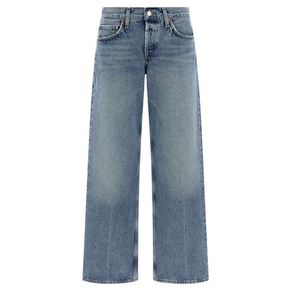Agolde Blue Cotton Straight-Leg Jeans